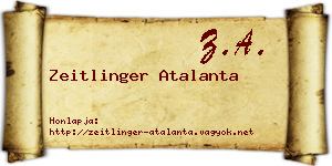 Zeitlinger Atalanta névjegykártya